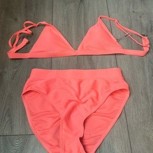 NEON PINK triangle bikini